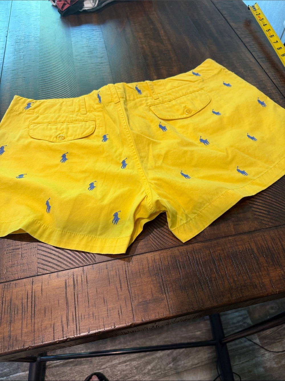 Ralph Lauren Yellow Cotton Women's Embroidered Polo Shorts - Picture 3 of 3